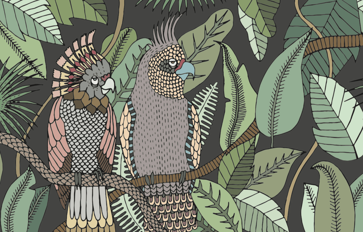 Cockatoo luxury wallcoverings by Texturae